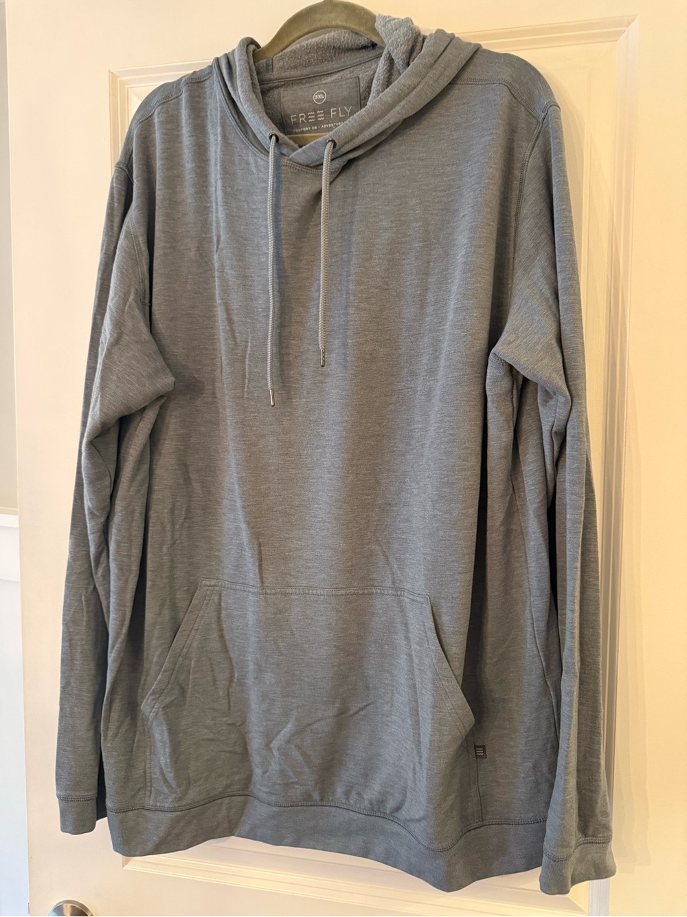 Free Fly Apparel Men's Bamboo Fleece Hooded Pullover Shirt - Slate Blue - Picture 3 of 4